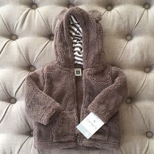 Infant fur hoodie with ears